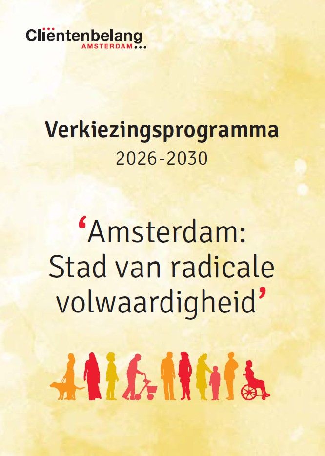 Voorkant verkiezingsprogramma Amsterdam stad van radicale volwaardigheid juni 2025